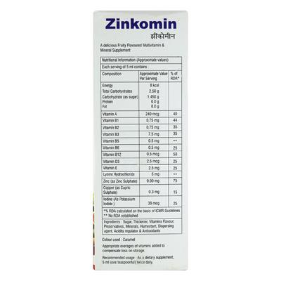 ZINKOMIN Delicious Mixed Fruit Flavoured Syrup 200ml - Supplements-Vam