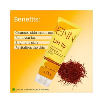 ENN Litt Up Ubtan Skin Brightening Facewash And Litt Up Ultra Light Brightening Sunscreen SPF 50 kits 100 ml - Facial Kits