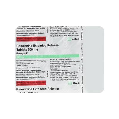 Ranogard 500mg Tablet 10'S - Angina