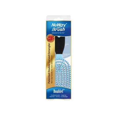 NuWay 4HAIR U.S. Patented Detangler Hair Brush for Men & Women - Sky Blue - Detangling DoubleC 1s 1's - Hair Brushes
