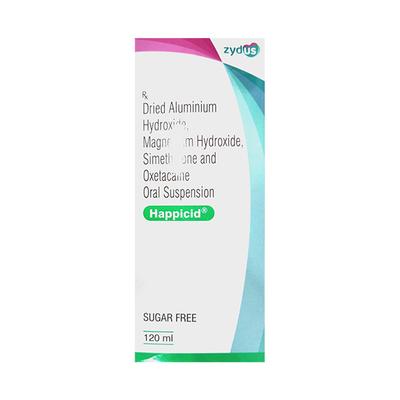 HAPPICID SUGAR FREE Oral Suspension 120ml - Ulcer/Reflux/Flatulence-Aaa