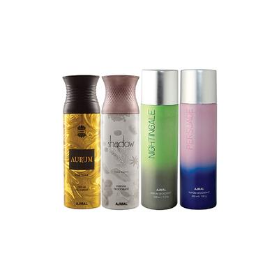 Ajmal 1 Aurum Femme, 1 Shadow Homme Homme, 1 Nightingale And 1 Persuade Deodorants Pack of 4 200 ml - Deodorants/Roll-Ons