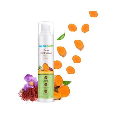 Mamaearth Ubtan Night Cream for glowing skin with Turmeric & Saffron for Skin Brightening 50 gm - Face Moisturizers