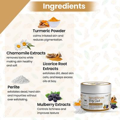 TNW The Natural Wash Brightening Body Scrub with Turmeric Extracts and Mulberry Extracts 50 gm - Scrubs & Exfoliants