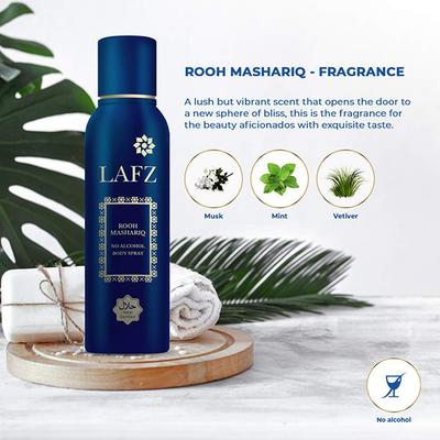 Lafz Rooh Mashariq No Alcohol Deodorant Spray - For Men 150 ml - Men Deodorants/Roll-Ons