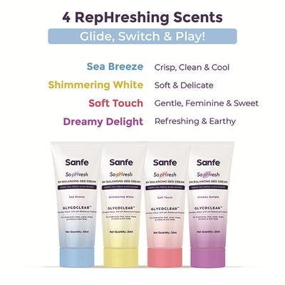Sanfe So PHresh PH Balancing Deo Cream - Sea Breezefor Underarms Feet, Intimates and Skin Folds 20 ml - Intimate Hygiene