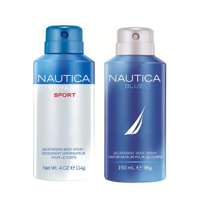Nautica Deodorant Combo Set - Voyage Sport + Blue (Pack of 150 ml each) - Men Deodorants/Roll-Ons