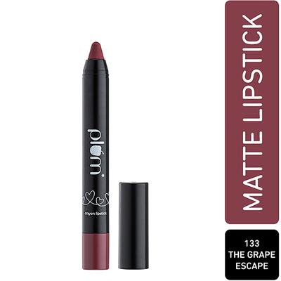 Plum Twist & Go Matte Lipstick Ceramides + Hyaluronic Acid Airbrushed Finish Long Lasting 100% Vegan & Cruelty-Free The Grape Escape - 133 (Plum Mauve) 1.8 gm - Lip Crayons