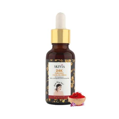 Skivia 24K Pure Gold Facial Oil Serum with Sandalwood & Saffron 30 ml - Face Serum