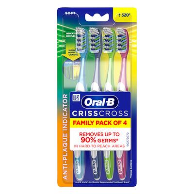 Oral B Criss Cross - Family toothbrushes - Soft 4's - Toothbrushes