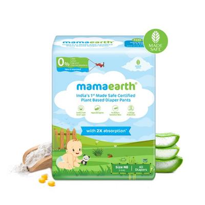 Mamaearth Plant-Based Diaper Pants for Babies - 3-5 kg (Size NB - Diapers) 40's - Diapers & Wipes