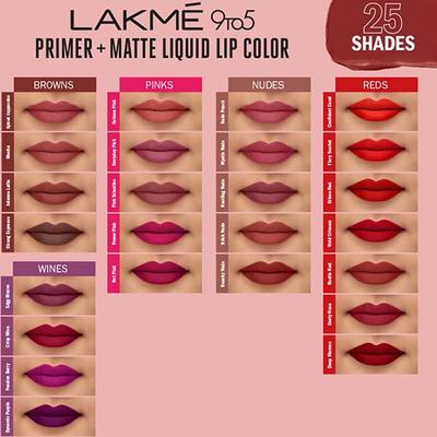 Lakme 9to5 P+M Liquid Lip Color MR5 Rustic Red 4.2 ml - Liquid Lipsticks