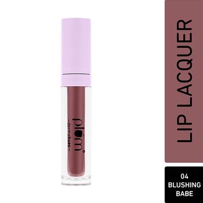Plum Glassy Glaze Lip Lacquer 3-In-1 Lipstick + Lip Balm + Gloss, 04 Blushing Babe 4.5 ml - Liquid Lipsticks