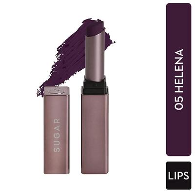 SUGAR Cosmetics Mettle Satin Lipstick - 05 Helena (Plum Berry) 2.2 gm - Lipsticks