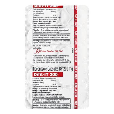 DIFIT IT 200 Capsule 10's - Fungal Infections-Anf