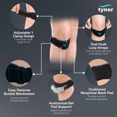 Tynor Patellar Support Pro - Black 1's - Knee/Leg Supports