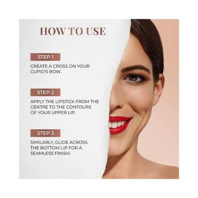 Just Herbs Ayurvedic Creamy Matte Lipstick with Jojoba Oil & Vitamin E Deep Red 1.8gm - Lipsticks