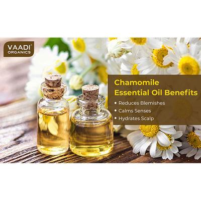 Vaadi Herbals Chamomile Essential Oil - Reduces Blemishes, Evens Skin Tone - Relieves Stress, Better Sleep - 100% Pure Therapeutic Grade 10 ml - Essential Oils