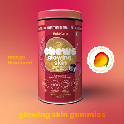 Bold Care Glowing Skin Gummies with Hyaluronic Acid, Vitamin D3, Curcumin- 60 Gummies 1's - Hair & Skin