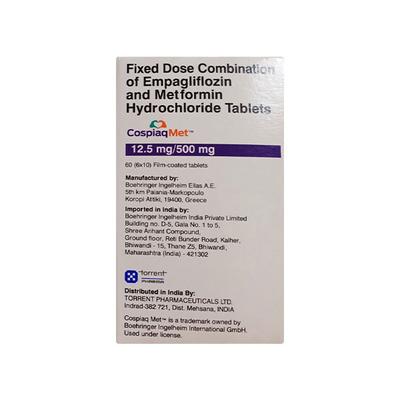 COSPIAQ MET 12.5/500mg Tablet 10's - Diabetes-Ant