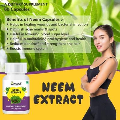 Zindagi Neem Extract Capsule 60's - Herbal Dietary Supplement