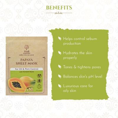 Khadi Essentials Ayurvedic Papaya Serum Sheet Mask For Spot Removal & Hydrated Skin (Pack of 3) 100 gm - Sheet Masks