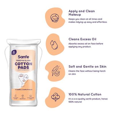 Sanfe Prep 'N' Glow Multipurpose Cotton Pads 80's - Cotton Balls