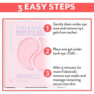 Patchology Serve Chilled Rose Eye Gels 5's - Eye Gels & Roll-On