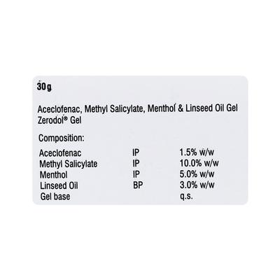 Zerodol Gel 30gm - Pain relief-Nsa