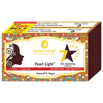 Passion Indulge PEARL LIGHT 7 Star Facial Kit For Spot reduction And Skin Lightening(1+1) - Facial Kits