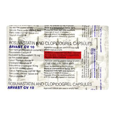 Arvast CV 10/75mg Capsule 10'S - High Cholesterol-Dys