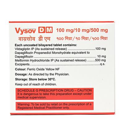 VYSOV DM 100/10/500mg Tablet 10's - Diabetes-Ant