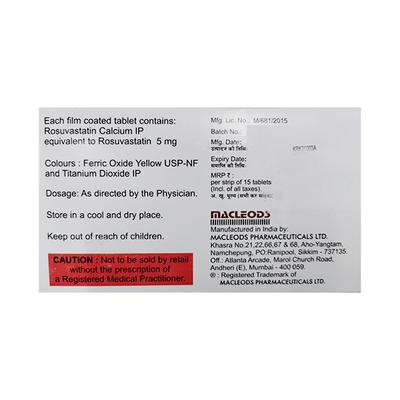 ROSUMAC 5 Tablet 15's - High Cholesterol-Dys