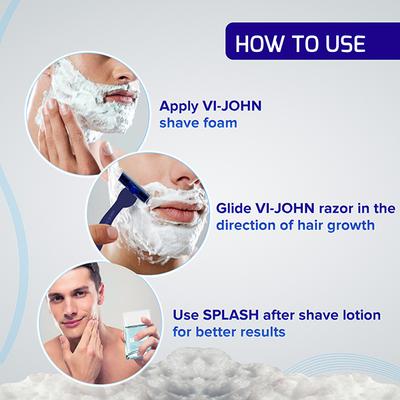 Vi-John Shaving Foam - Vitamin E - Pack of 3 x 400 gm - Shaving Foams