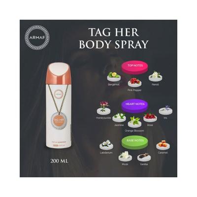 Armaf Tag Her Perfume Body Spray 200 ml - Women Deodorants/Roll-Ons