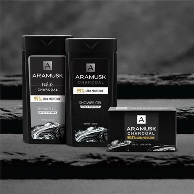 Aramusk Charcoal Shower Gel 250 ml - Shower Gels & Body Wash