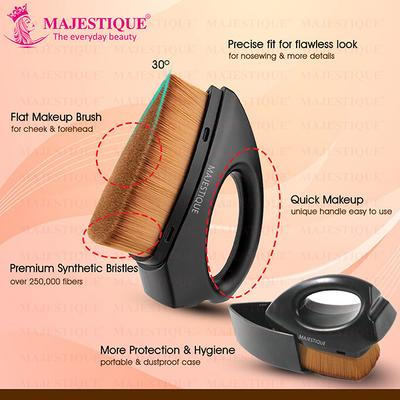 Majestique Iron Shape Foundation Brush Magic Blender Brush High-Density Multifunctional - Black 1's - Makeup Kits & Sets