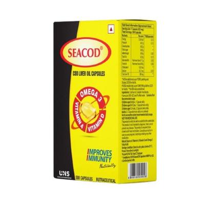 Seacod Cod Liver Oil Capsule 500's - Omega Fish Oil Fatty Acids