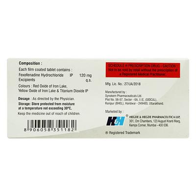 HHFEXO 120 Tablet 10's - Allergies-Ant