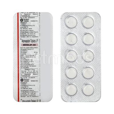 Modlip 40mg Tablet 10'S - High Cholesterol-Dys