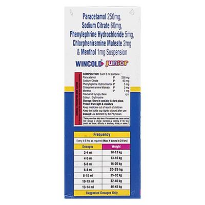 WINCOLD + JUNIOR TUTTI FRUTI ICE CREAM FLAVOUR Suspension 60ml - Cough And Cold-Cou