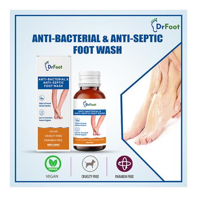 Dr Foot Antibacterial & Antiseptic Foot Wash 100 ml - Foot Creams & Lotions