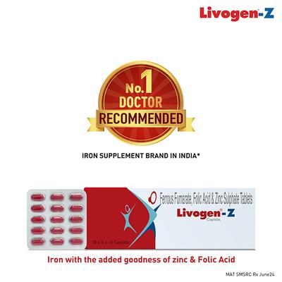 Livogen Z Captab 15'S - Iron Supplement/Anaemia-Vma