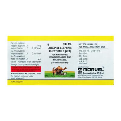 Buy ATROPINE SULPHATE (VET) Injection 30ml Online at Upto 25% OFF