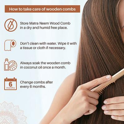 Matra Pure Neem Wood Comb Neem Comb - All Hair Types 1's - Hair Combs