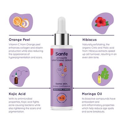 Sanfe Intimate Lightening Serum - Orange Peel & Hibiscus 50 ml - Intimate Care