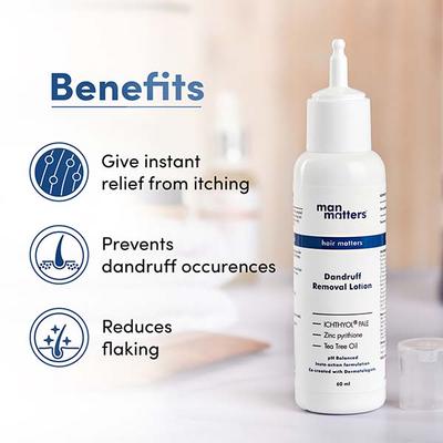 Man Matters Anti-Dandruff Lotion with Tea Tree Extract & Menthol Soothes 60 ml - Hair Lotions & Tonics