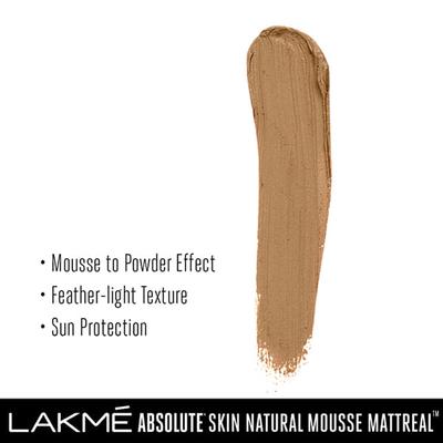 Lakme Absolute Skin Natural Mousse Mattreal Foundation Medium Toffee 25 Gm - Foundation