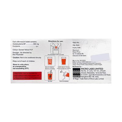 PULMUCUS 600 ORANGE FLAVOUR Effervescent Tablet 10's - Kidney Disease/Stones-Cho