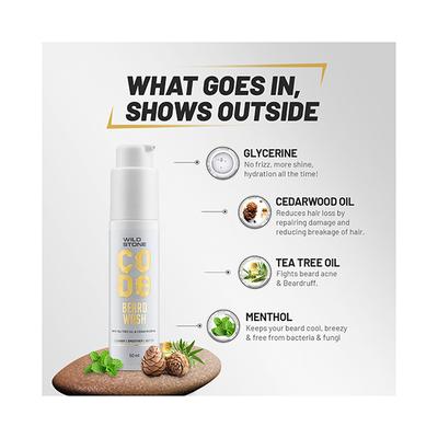 Wild Stone Code Anti Dandruff Beard Wash for Men For 50 ml - Beard Wash